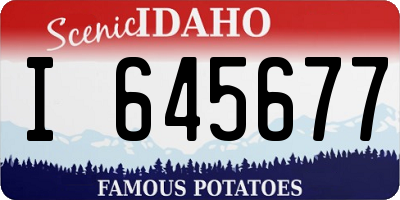 ID license plate I645677