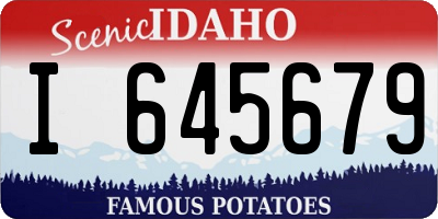 ID license plate I645679