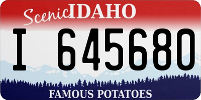 ID license plate I645680