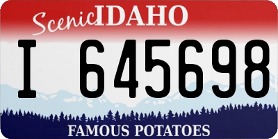 ID license plate I645698