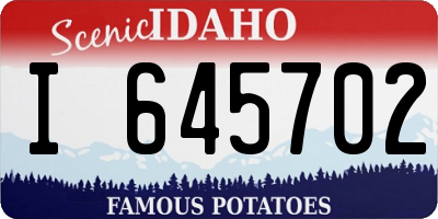 ID license plate I645702