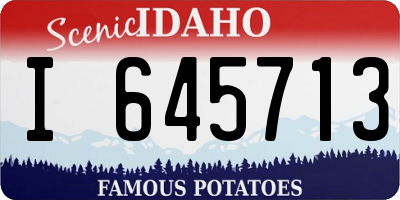 ID license plate I645713