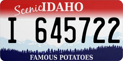 ID license plate I645722
