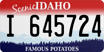 ID license plate I645724