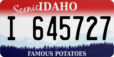 ID license plate I645727