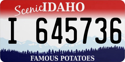 ID license plate I645736