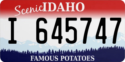 ID license plate I645747