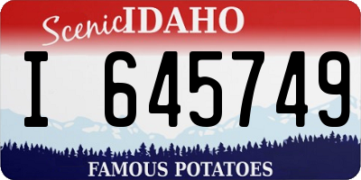 ID license plate I645749