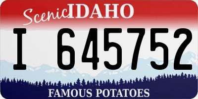 ID license plate I645752