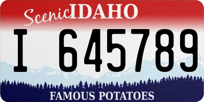 ID license plate I645789