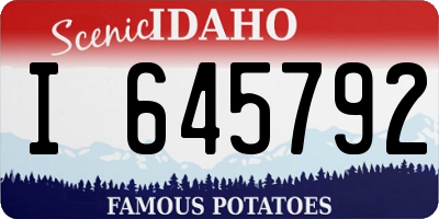ID license plate I645792