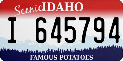 ID license plate I645794