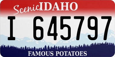 ID license plate I645797
