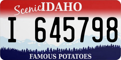 ID license plate I645798