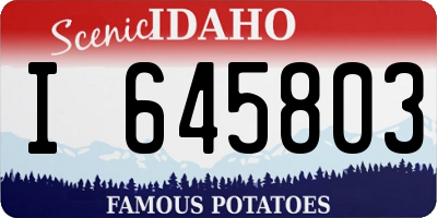 ID license plate I645803