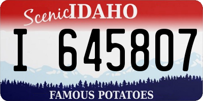 ID license plate I645807