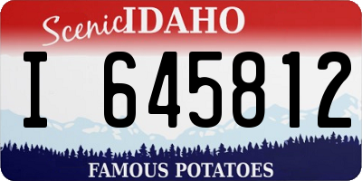 ID license plate I645812