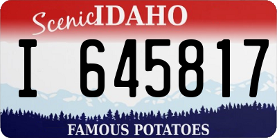 ID license plate I645817