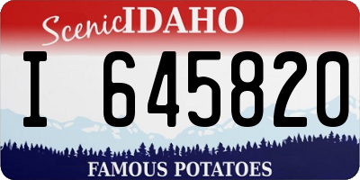 ID license plate I645820