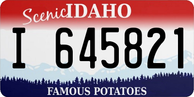 ID license plate I645821