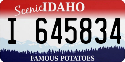 ID license plate I645834