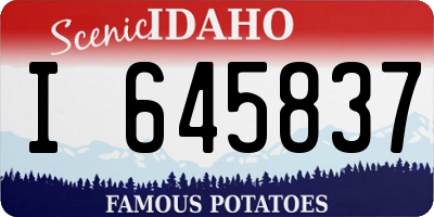 ID license plate I645837