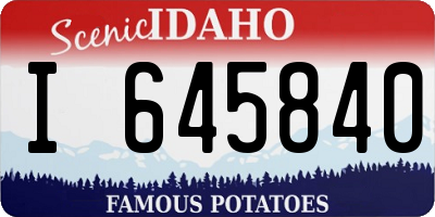 ID license plate I645840