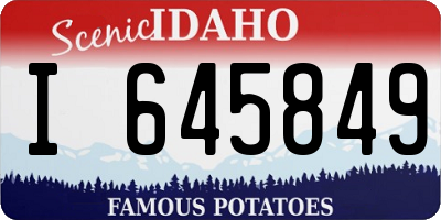 ID license plate I645849