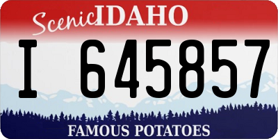 ID license plate I645857