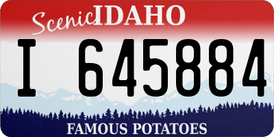 ID license plate I645884