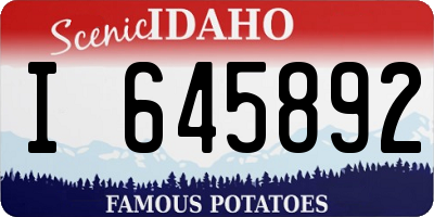 ID license plate I645892