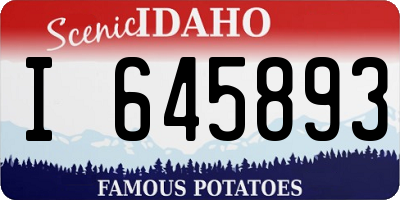 ID license plate I645893