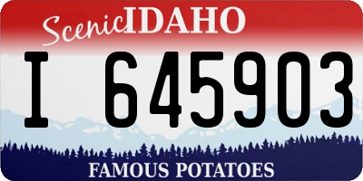 ID license plate I645903