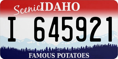ID license plate I645921