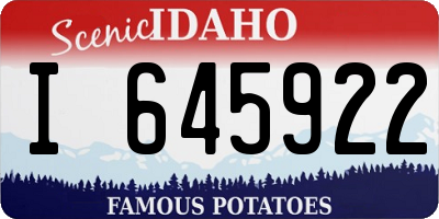 ID license plate I645922
