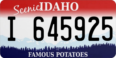ID license plate I645925