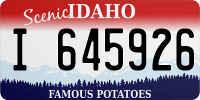 ID license plate I645926