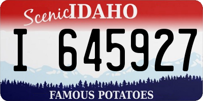 ID license plate I645927