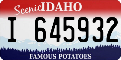 ID license plate I645932