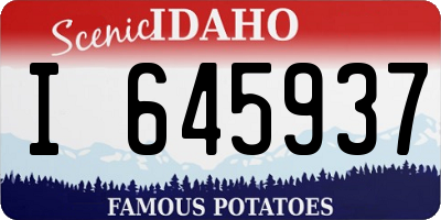 ID license plate I645937