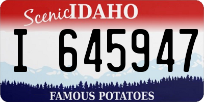 ID license plate I645947