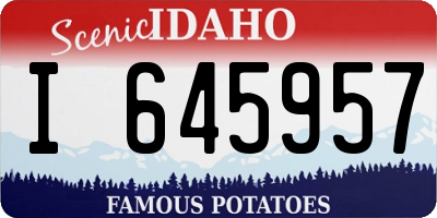 ID license plate I645957