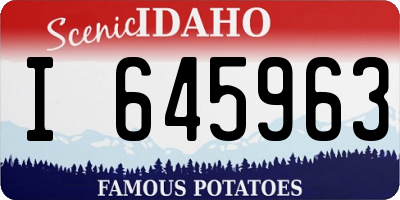 ID license plate I645963