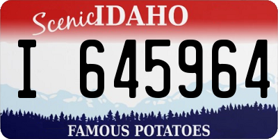 ID license plate I645964