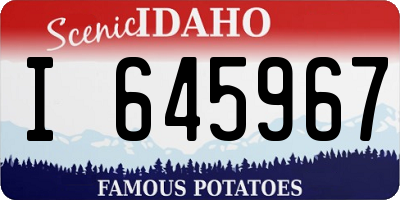 ID license plate I645967