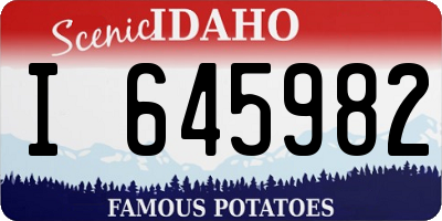 ID license plate I645982