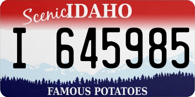 ID license plate I645985