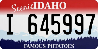 ID license plate I645997