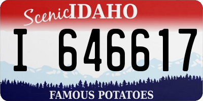 ID license plate I646617