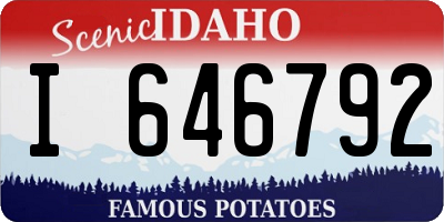 ID license plate I646792